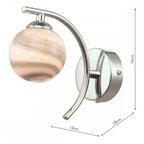 Atiya Wall Light In Polished Chrome With Planet Glass Shade ATI0750-07