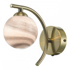 Atiya Wall Light In Antique Brass With Planet Glass Shade ATI0775-07