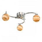 Atiya 3 Light Semi Flush Fitting In Polished Chrome With Planet Glass Shade ATI5350-07