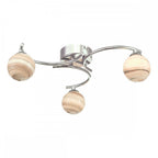 Atiya 3 Light Semi Flush Fitting In Polished Chrome With Planet Glass Shade ATI5350-07