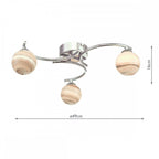 Atiya 3 Light Semi Flush Fitting In Polished Chrome With Planet Glass Shade ATI5350-07