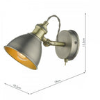Governor Single Spotlight In Antique Chrome And Antique Brass Finish GOV0761