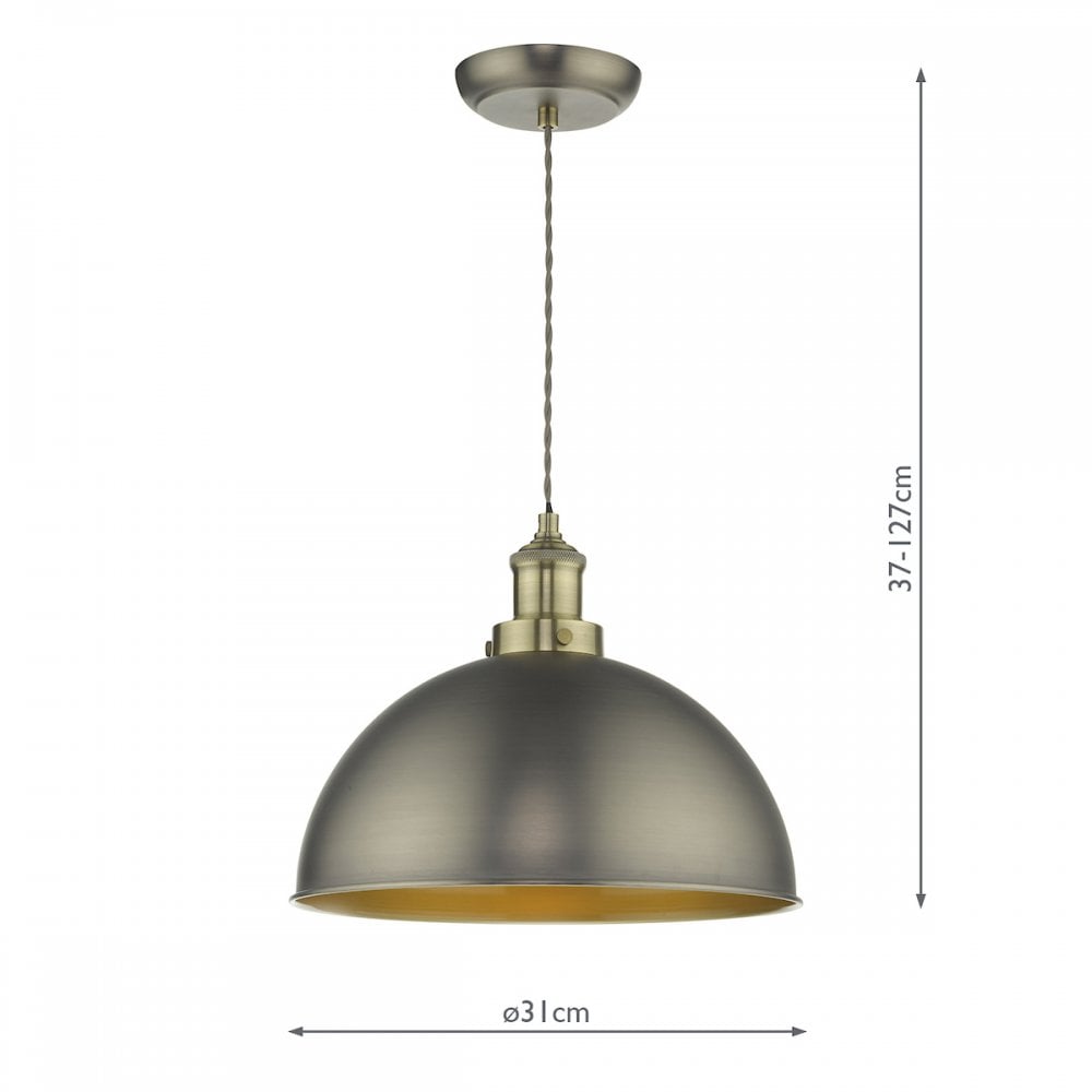 Governor Ceiling Pendant In Antique Chrome And Antique Brass Finish GOV0161