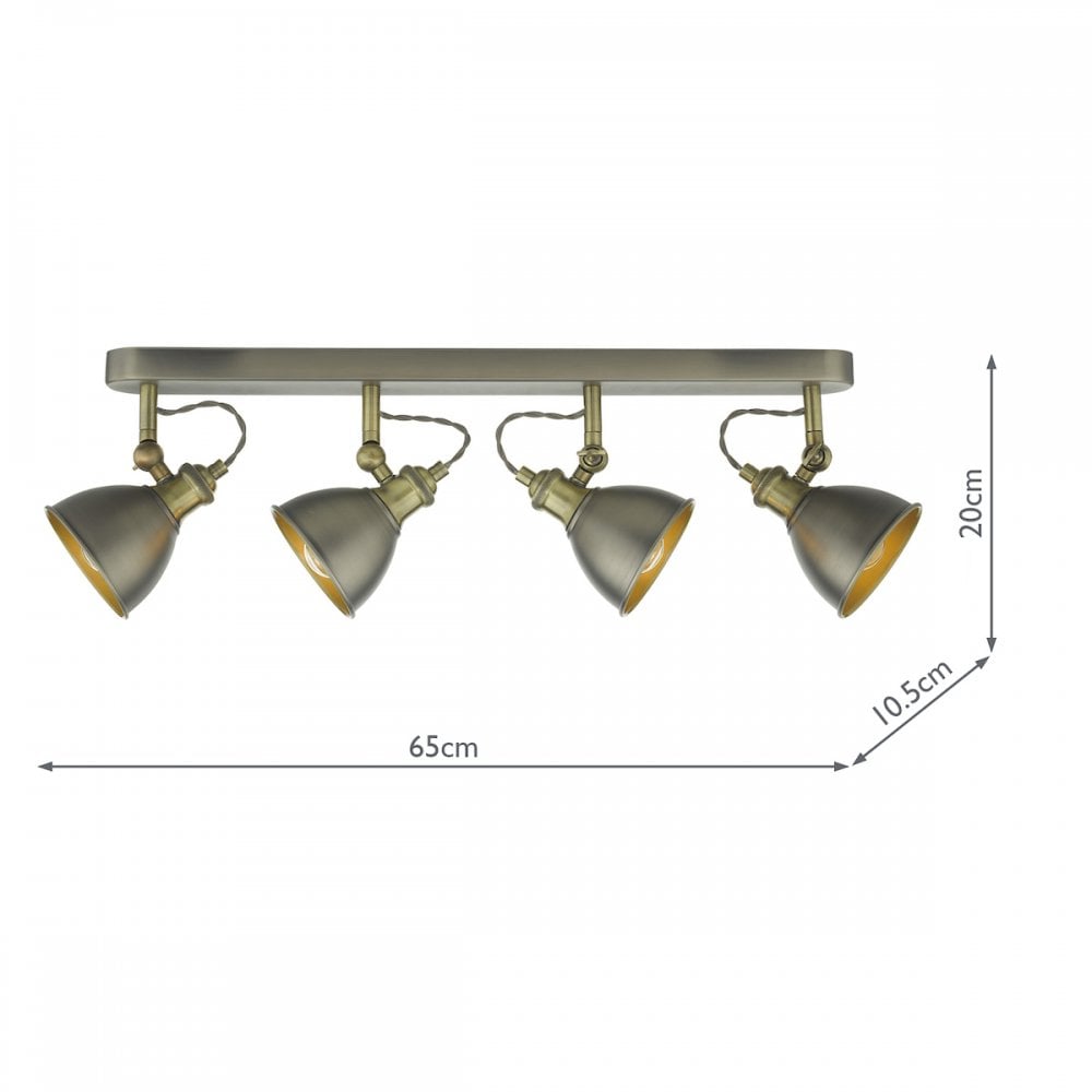 Governor 4 Light Spotlight In Antique Chrome And Antique Brass Finish GOV8461