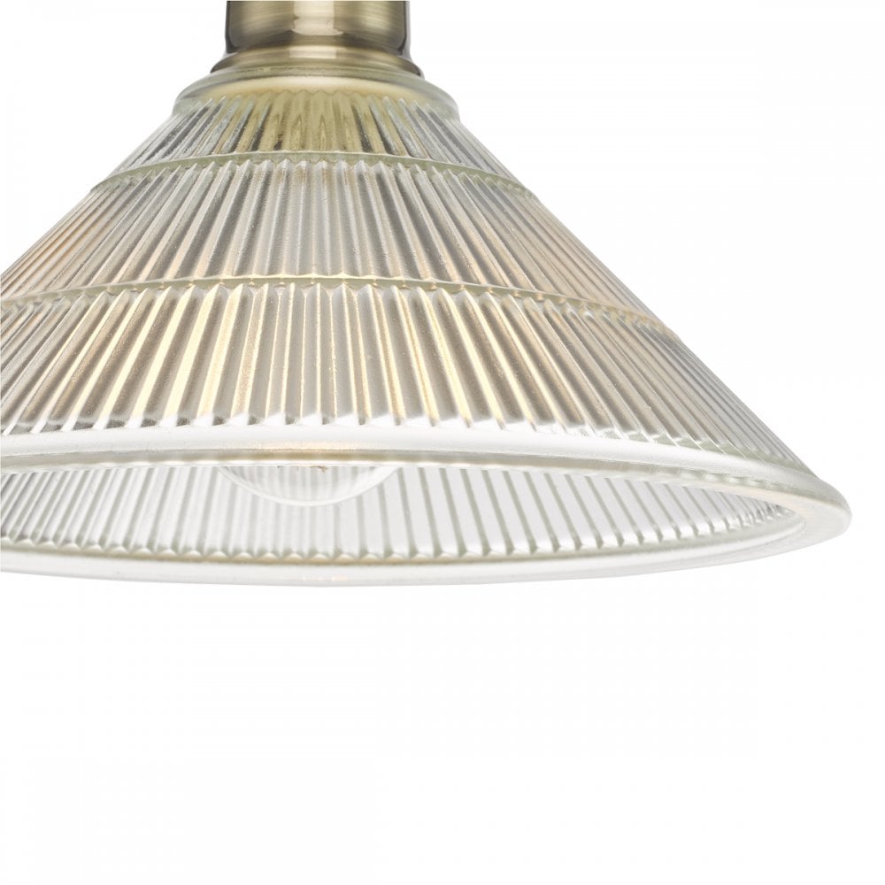 Boyd 1 Light Flush Ceiling Light In Antique Brass with Glass Shade BOY0175