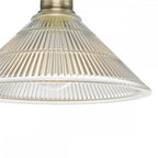 Boyd 1 Light Flush Ceiling Light In Antique Brass with Glass Shade BOY0175