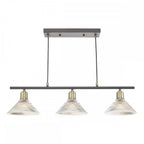 Boyd 3 Light Bar Ceiling Light In Antique Brass With Glass Shades BOY0375