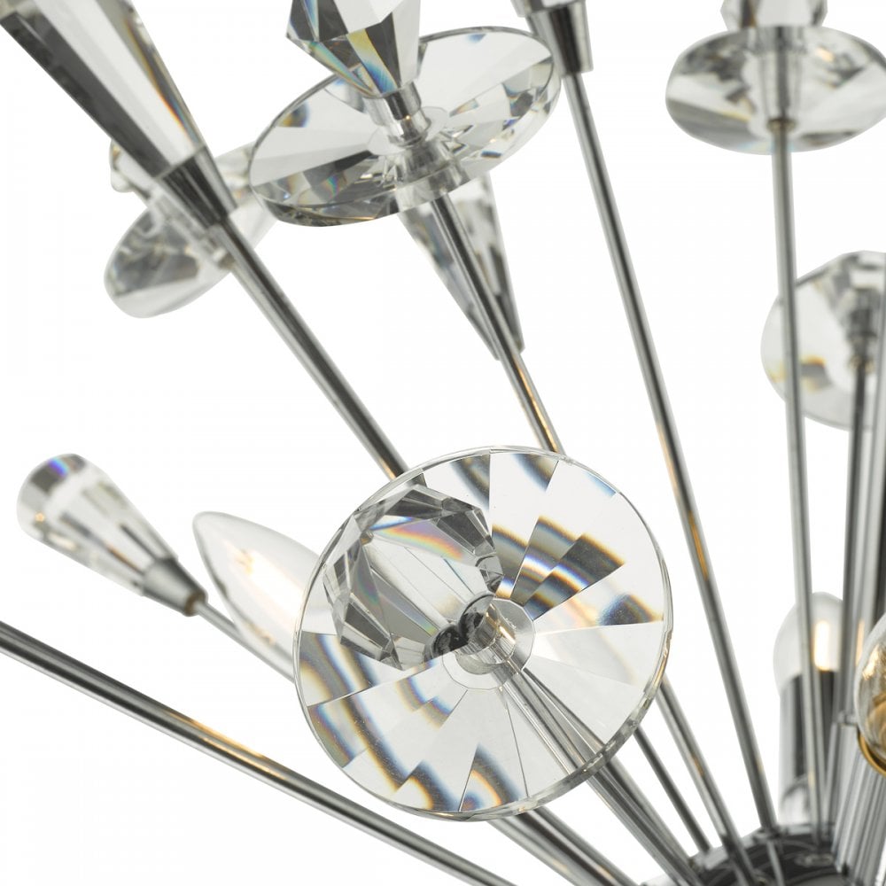 Exodus Stunning 8 Light Ceiling Pendant In Chrome Finish With Crystal Detail EXO0850