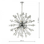 Exodus Stunning 8 Light Ceiling Pendant In Chrome Finish With Crystal Detail EXO0850