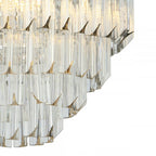 Fame Stunning 5 Light Ceiling Pendant In Nickel Finish With Heavy Sculptured Glass FAM0538