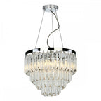 Fame Stunning 5 Light Ceiling Pendant In Nickel Finish With Heavy Sculptured Glass FAM0538