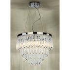 Fame Stunning 5 Light Ceiling Pendant In Nickel Finish With Heavy Sculptured Glass FAM0538