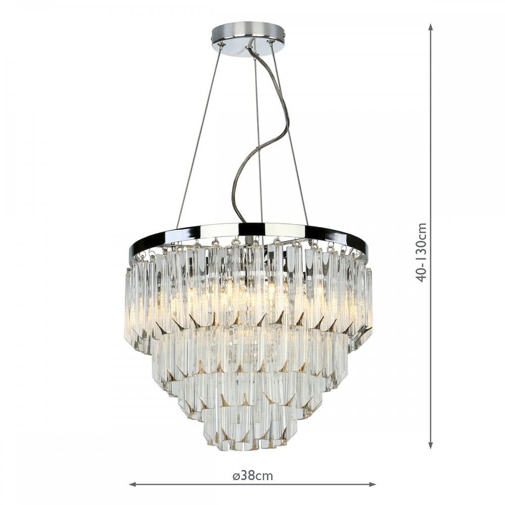 Fame Stunning 5 Light Ceiling Pendant In Nickel Finish With Heavy Sculptured Glass FAM0538