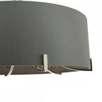 Veyron Stunning 6 Light Ceiling Pendant In Nickel Finish With Silk Grey Shade VEY0639