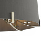 Veyron Stunning 6 Light Ceiling Pendant In Nickel Finish With Silk Grey Shade VEY0639