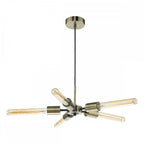 Onika Modern 5 Light Ceiling Pendant In Antique Brass And Matt Black Finish ONI0575
