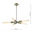 Onika Modern 5 Light Ceiling Pendant In Antique Brass And Matt Black Finish ONI0575