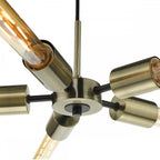 Onika Modern 5 Light Ceiling Pendant In Antique Brass And Matt Black Finish ONI0575