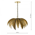 Cara Stylish Single Ceiling Pendant In Antique Gold Finish CAR0135