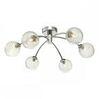 Izzy Stylish 6 Light Semi Flush Light In Chrome Finish With Glass Shades IZZ0650-03
