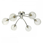 Izzy Stylish 6 Light Semi Flush Light In Chrome Finish With Glass Shades IZZ0650-03