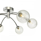 Izzy Stylish 6 Light Semi Flush Light In Chrome Finish With Glass Shades IZZ0650-03