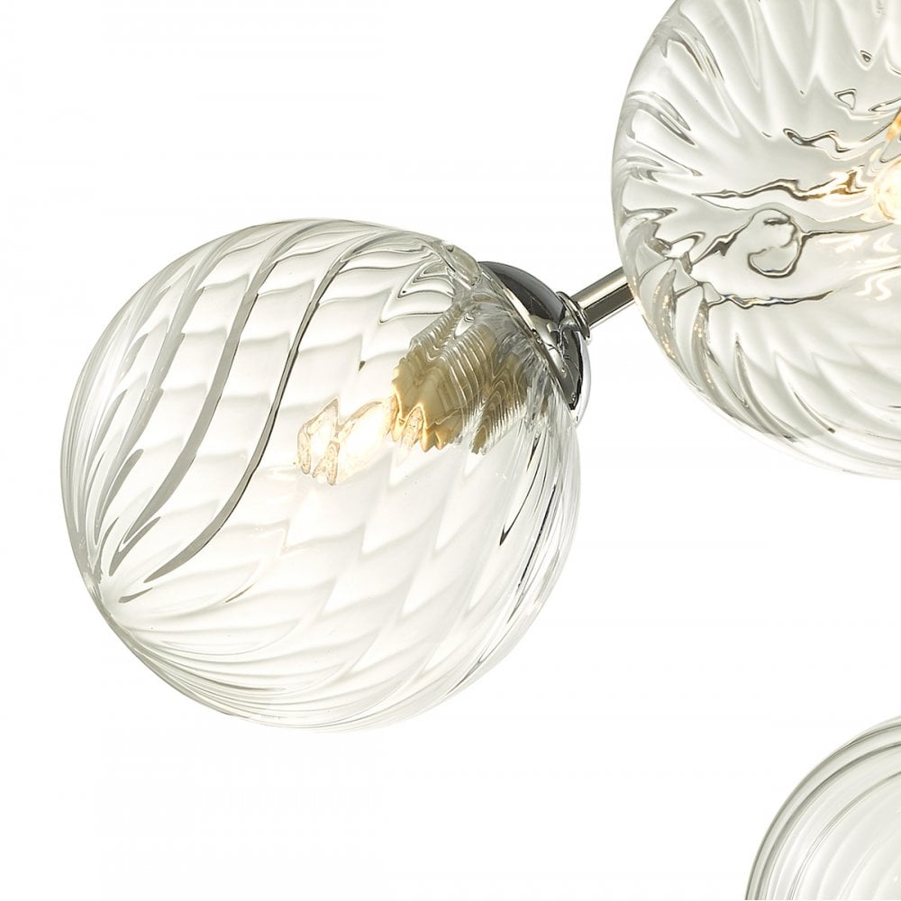 Izzy Stylish 6 Light Semi Flush Light In Chrome Finish With Glass Shades IZZ0650-03