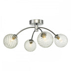 Izzy Stylish 4 Light Semi Flush Light In Chrome Finish With Glass Shades IZZ0450-03