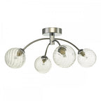 Izzy Stylish 4 Light Semi Flush Light In Chrome Finish With Glass Shades IZZ0450-03