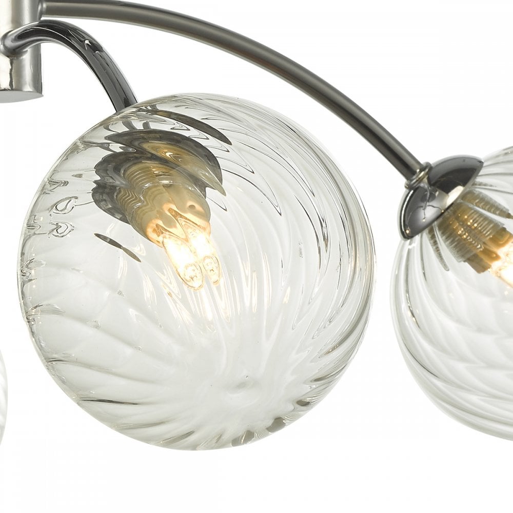 Izzy Stylish 4 Light Semi Flush Light In Chrome Finish With Glass Shades IZZ0450-03