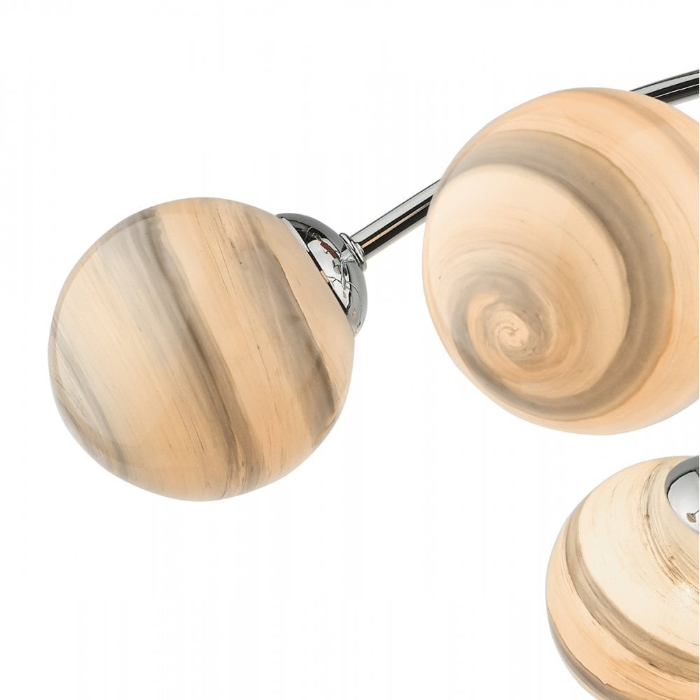 Izzy Stylish 6 Light Semi Flush Light In Chrome Finish With Planet Shades IZZ0650-07