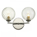 Izzy Stylish 2 Light Wall Light In Chrome Finish With Glass Shades IZZ0950-03