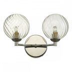 Izzy Stylish 2 Light Wall Light In Chrome Finish With Glass Shades IZZ0950-03