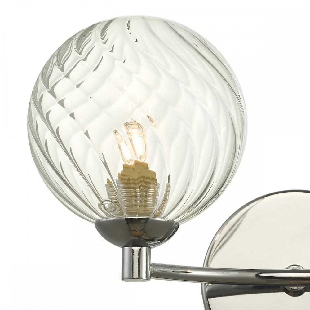 Izzy Stylish 2 Light Wall Light In Chrome Finish With Glass Shades IZZ0950-03