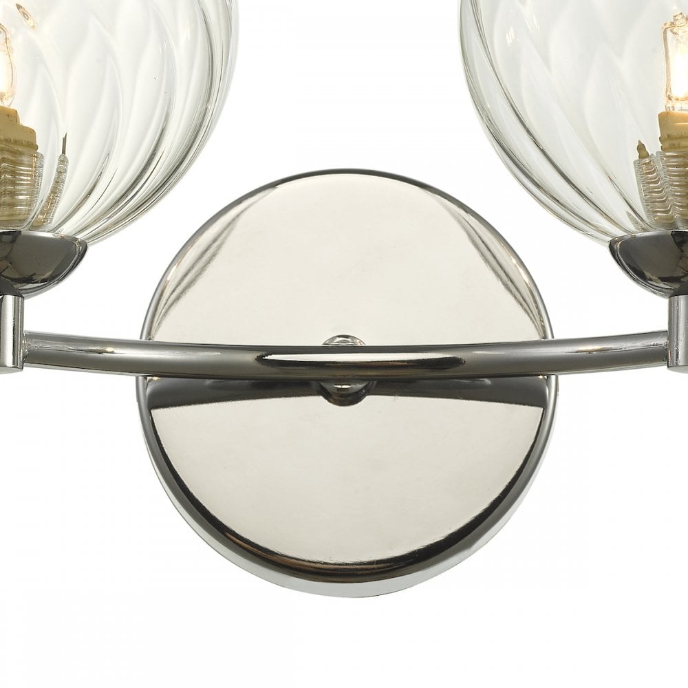 Izzy Stylish 2 Light Wall Light In Chrome Finish With Glass Shades IZZ0950-03