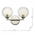 Izzy Stylish 2 Light Wall Light In Chrome Finish With Glass Shades IZZ0950-03