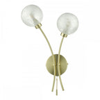 Avari Modern 2 Light Wall Light In Brass Finish With Glass Shades AVA0941