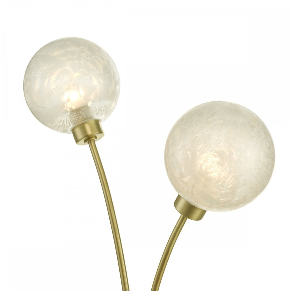 Avari Modern 2 Light Table Lamp In Brass Finish With Glass Shades AVA4241