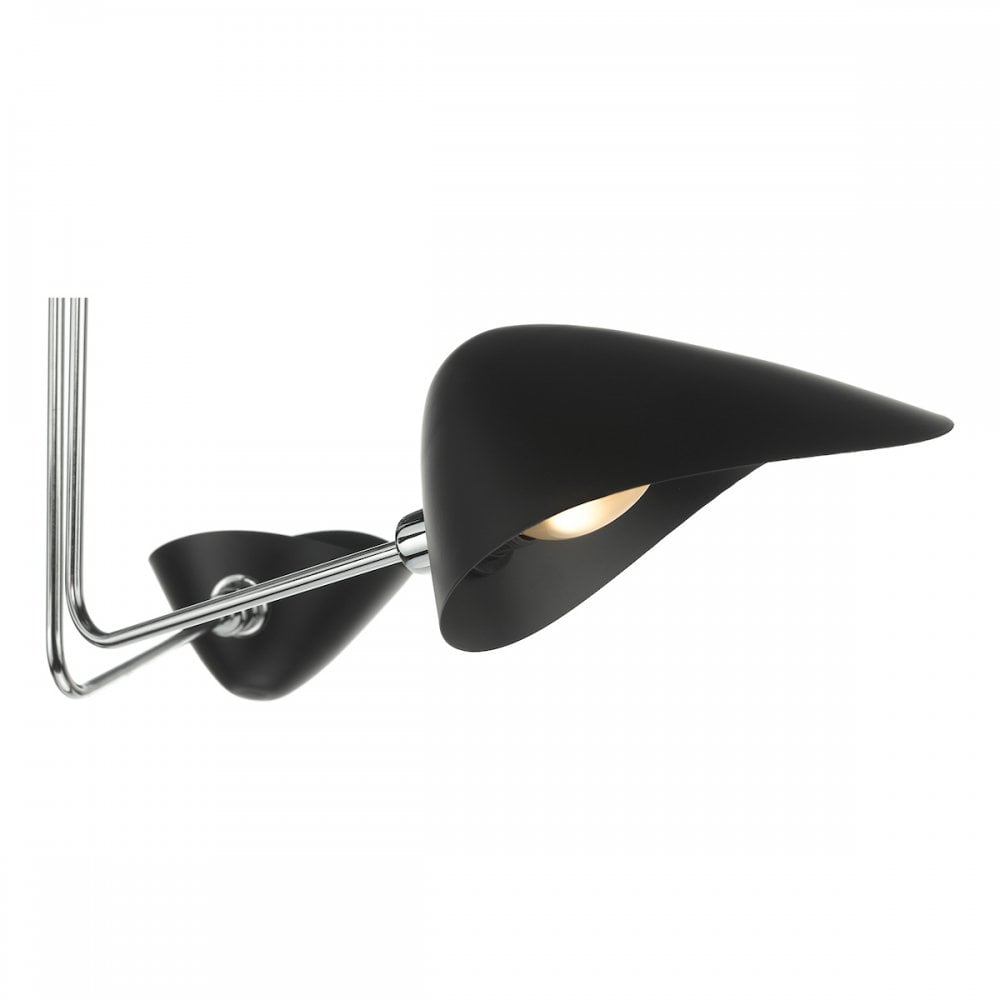 Modern 3 Light Semi Flush Ceiling Light In Chrome And Black Finish SEB0322