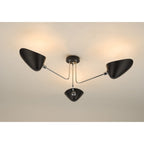Modern 3 Light Semi Flush Ceiling Light In Chrome And Black Finish SEB0322