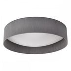 Nysa Contemporary Large Flush Ceiling Light With Grey Silk Shade NYS4839