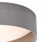Nysa Contemporary Medium Flush Ceiling Light With Grey Silk Shade NYS5039