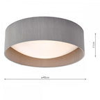 Nysa Contemporary Medium Flush Ceiling Light With Grey Silk Shade NYS5039