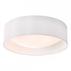 Nysa Contemporary Medium Flush Ceiling Light With White Silk Shade NYS502