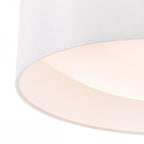 Nysa Contemporary Medium Flush Ceiling Light With White Silk Shade NYS502