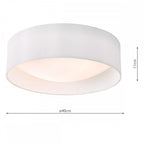 Nysa Contemporary Medium Flush Ceiling Light With White Silk Shade NYS502