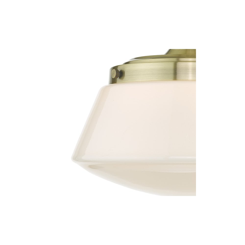 Caden Classic Bathroom Semi Flush Ceiling Light In Antique Brass Finish IP44 CAD0175