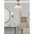 Caden Classic Bathroom Semi Flush Ceiling Light In Antique Brass Finish IP44 CAD0175