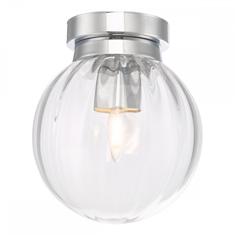 Kavi Classic Bathroom Ceiling Light In Polished Chrome Finish IP44 KAV0150