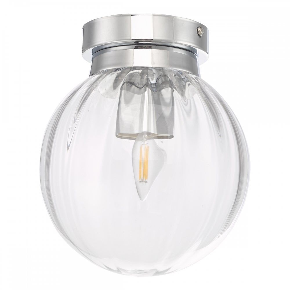 Kavi Classic Bathroom Ceiling Light In Polished Chrome Finish IP44 KAV0150
